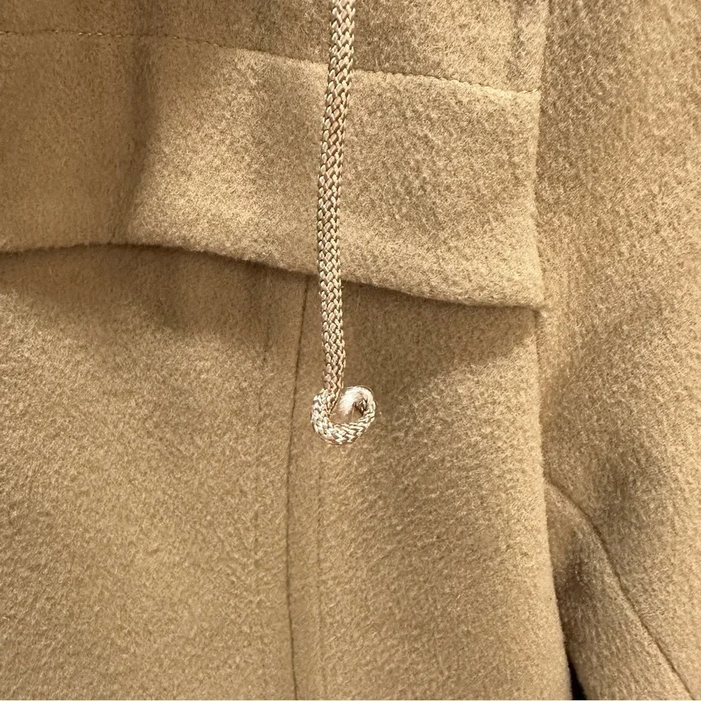 Talbots Women's Small Petites Camel Wool Blend Hooded Zip Up Jacket Coat - Picture 2 of 12